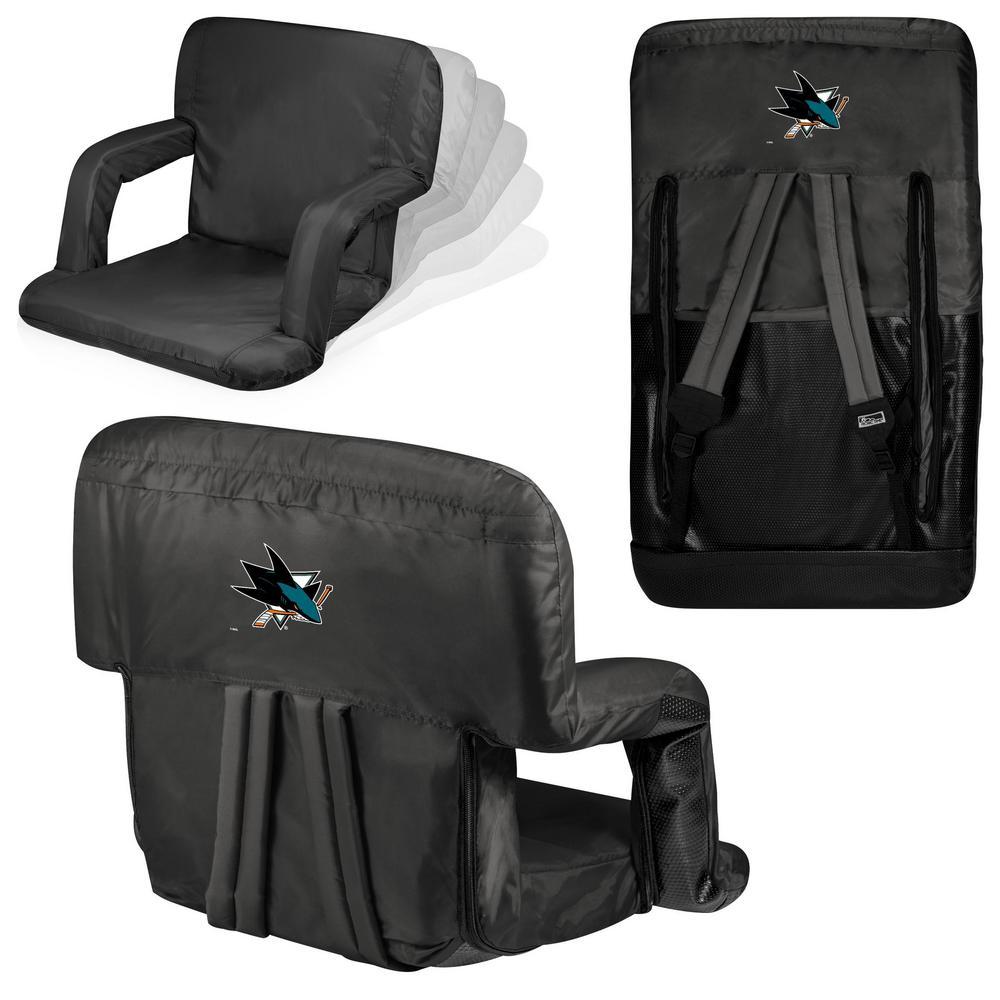 San Jose Sharks Black Portable Reclining Stadium Seat