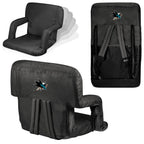 San Jose Sharks Black Portable Reclining Stadium Seat