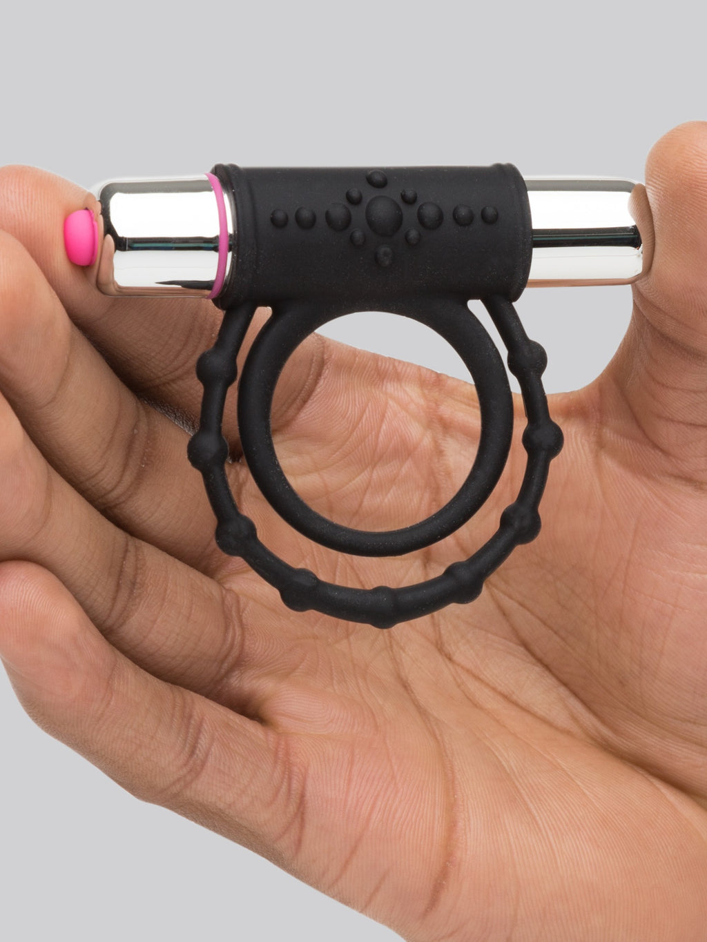 Tracey Cox Supersex Twin Silicone Vibrating Love Ring for Couples, Black