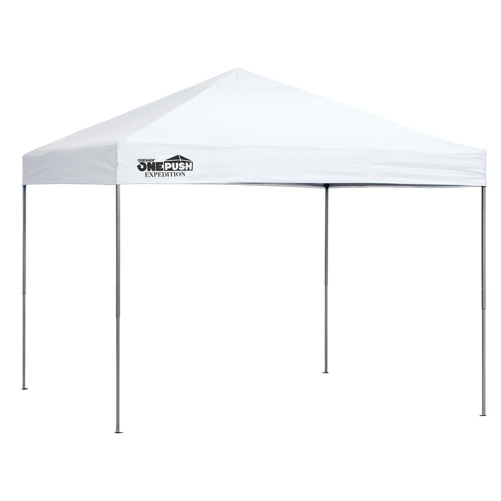 Quik Shade Expedition EX100 1-Push 10 ft. x 10 ft. White Straight Leg Pop-Up Canopy