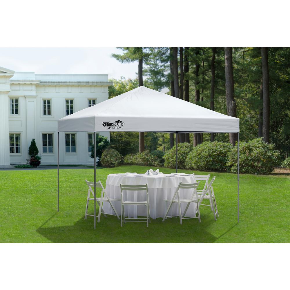 Quik Shade Expedition EX100 1-Push 10 ft. x 10 ft. White Straight Leg Pop-Up Canopy