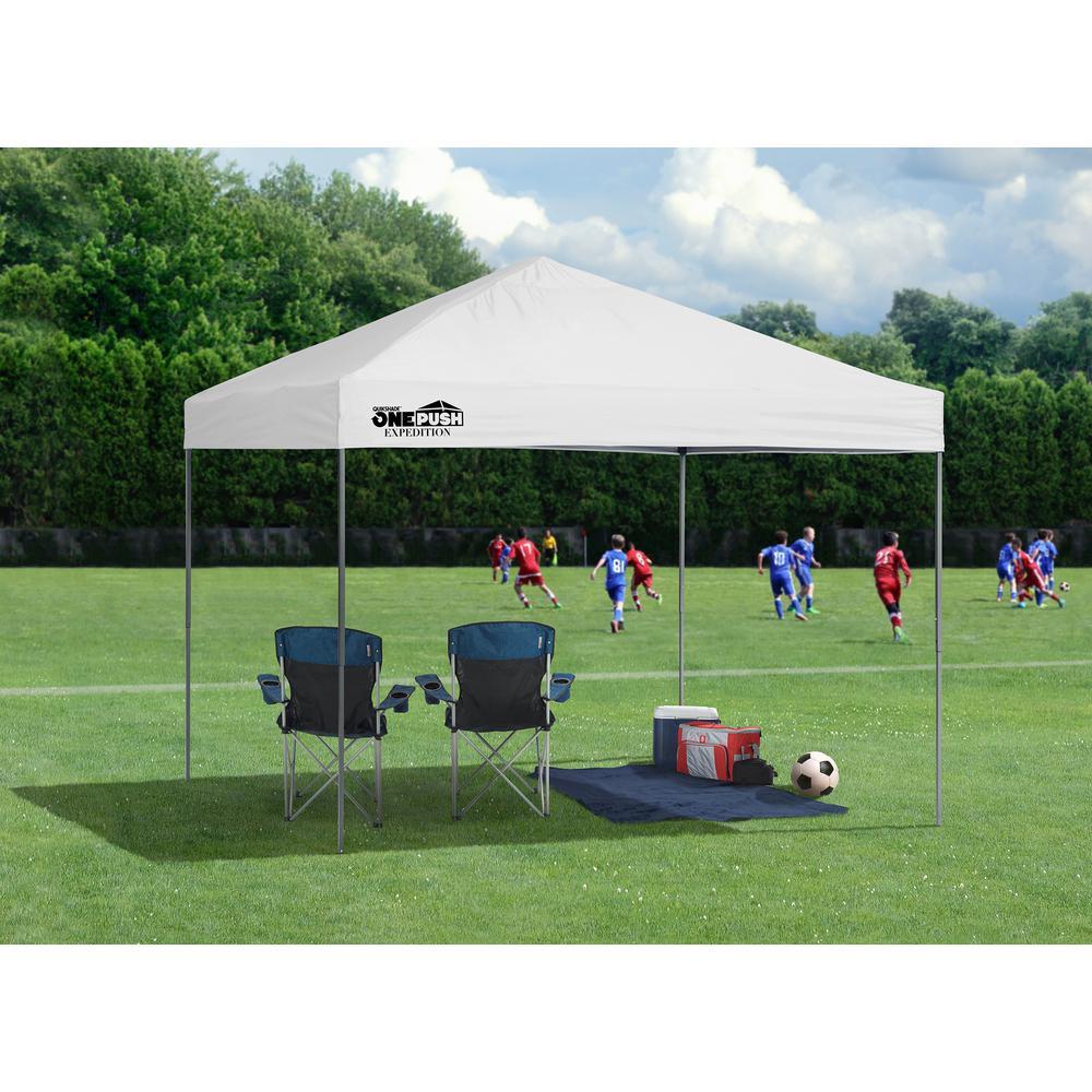 Quik Shade Expedition EX100 1-Push 10 ft. x 10 ft. White Straight Leg Pop-Up Canopy