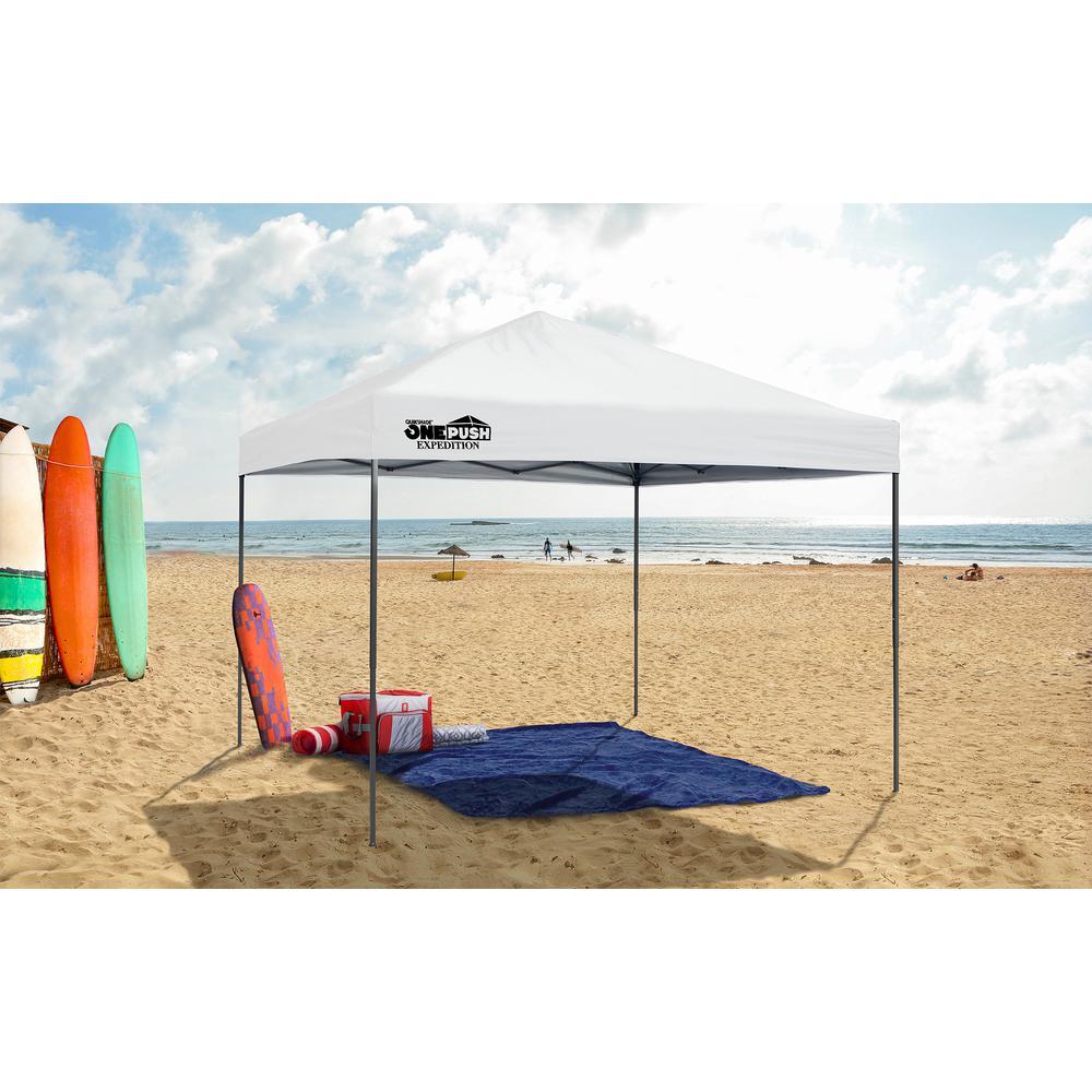 Quik Shade Expedition EX100 1-Push 10 ft. x 10 ft. White Straight Leg Pop-Up Canopy