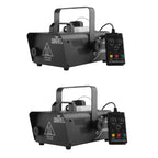 Chauvet DJ Hurricane 1200 1.0L Pro Fog/Smoke Machine with Wired Remote (2 Pack)