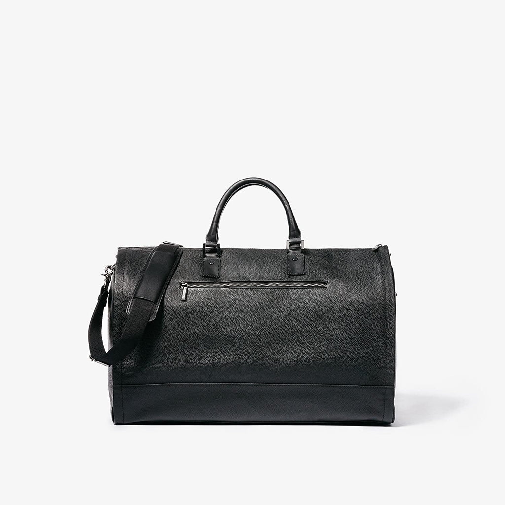 Hook &amp; Albert Men's Top Grain Gen 2 Garment Weekender Bag with Shoulder Strap Carry-On Collection (Black)