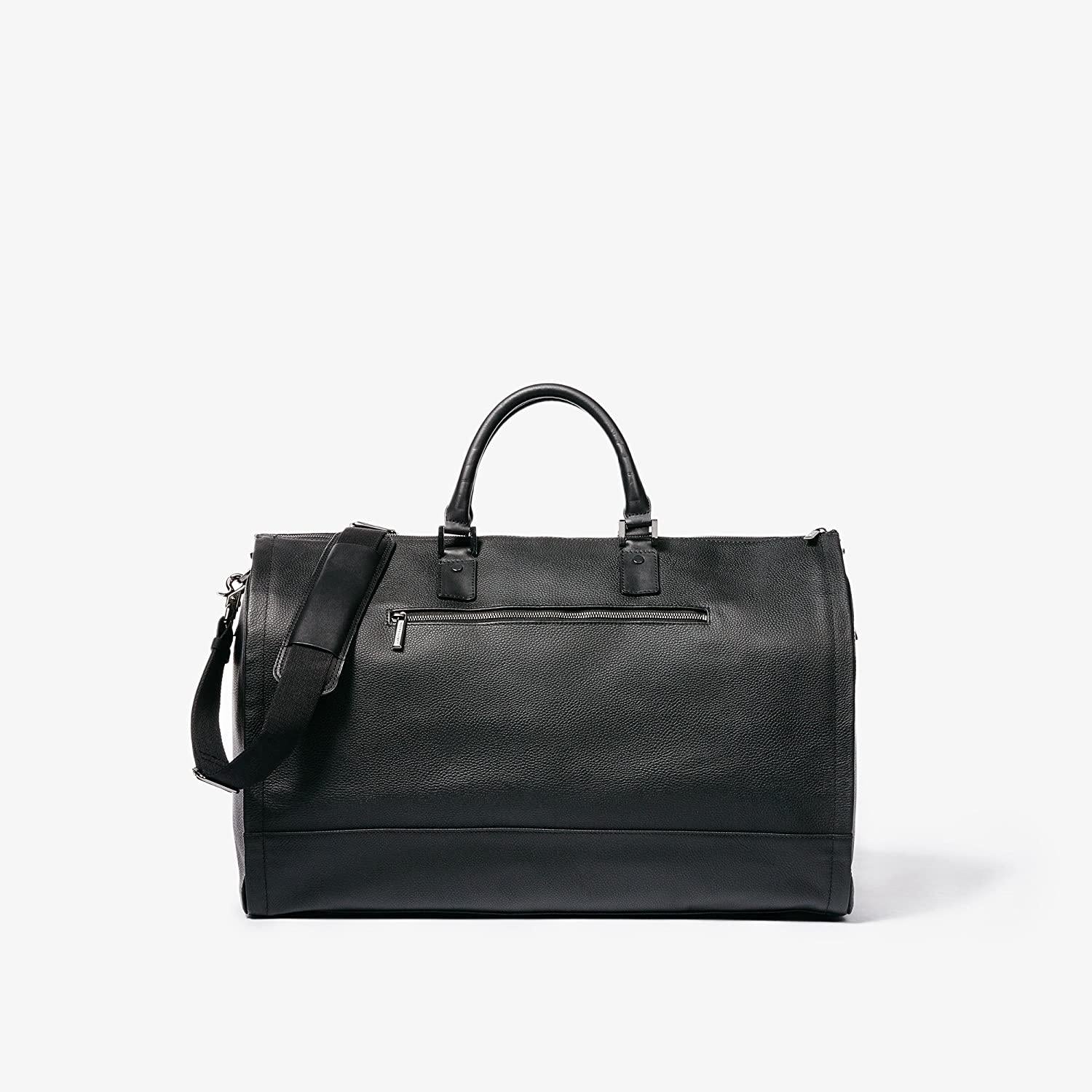 Hook &amp; Albert Men's Top Grain Gen 2 Garment Weekender Bag with Shoulder Strap Carry-On Collection (Black)