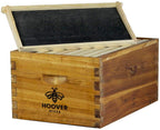hoover hives 8 frame beehive kit - dipped in 100% beeswax includes wooden frames &amp; waxed foundations (2 deep boxes, 1 medium box)