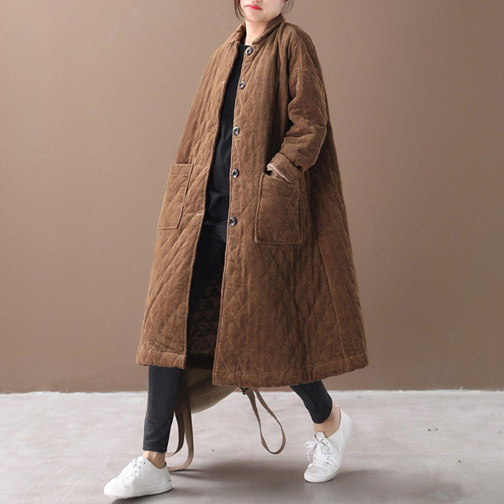 babakud winter loose casual corduroy outwear coat