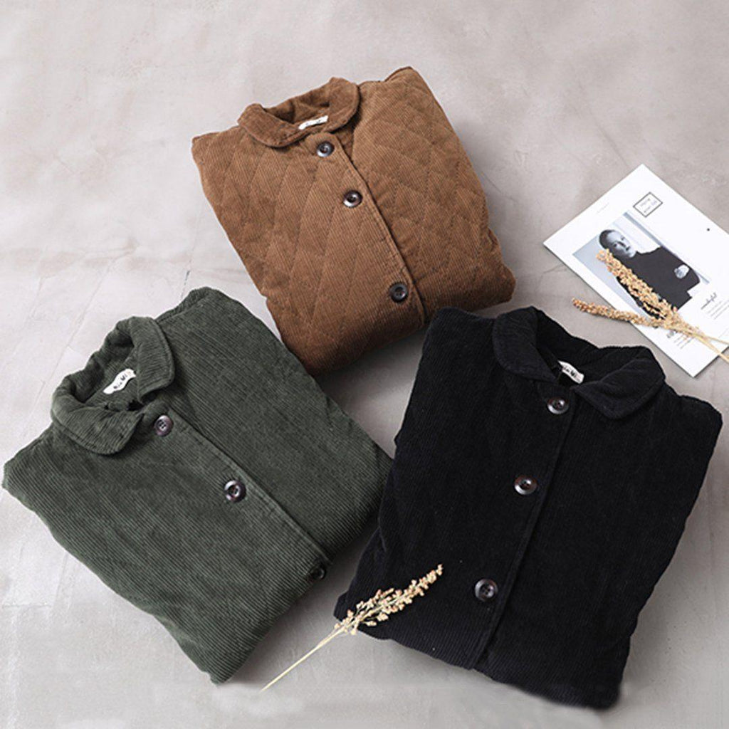 babakud winter loose casual corduroy outwear coat