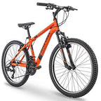 24" Royce Union RTT Mens 21-Speed Mountain Bike, Aluminum Frame, Trigger Shift, Matte Tangerine (74408)