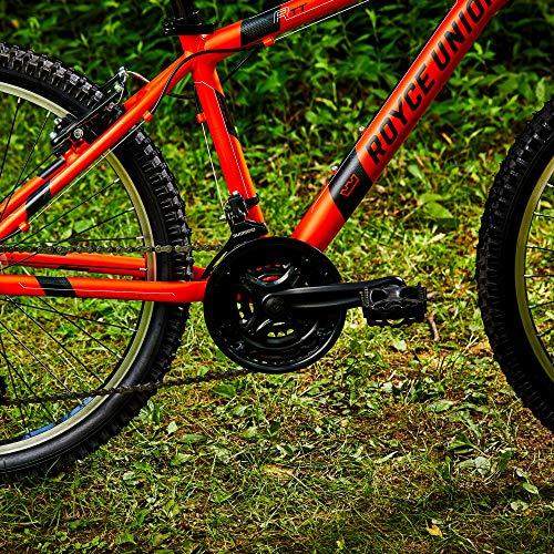 24" Royce Union RTT Mens 21-Speed Mountain Bike, Aluminum Frame, Trigger Shift, Matte Tangerine (74408)