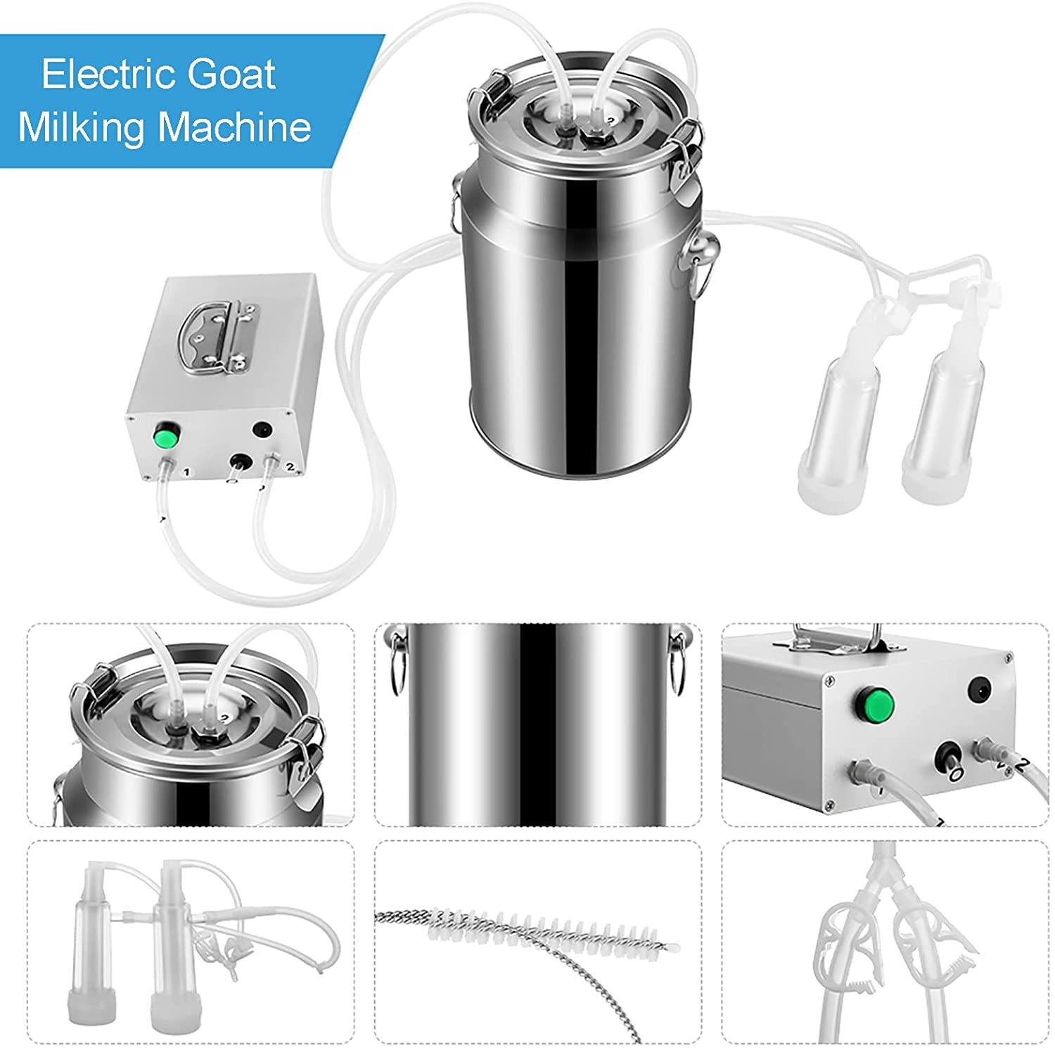 huidazhou automatic portable livestock milking equipment, portable electric milker milking machine, milking machine kit for sheep, adjustable vacuum pump food silicone grade hose, 14l