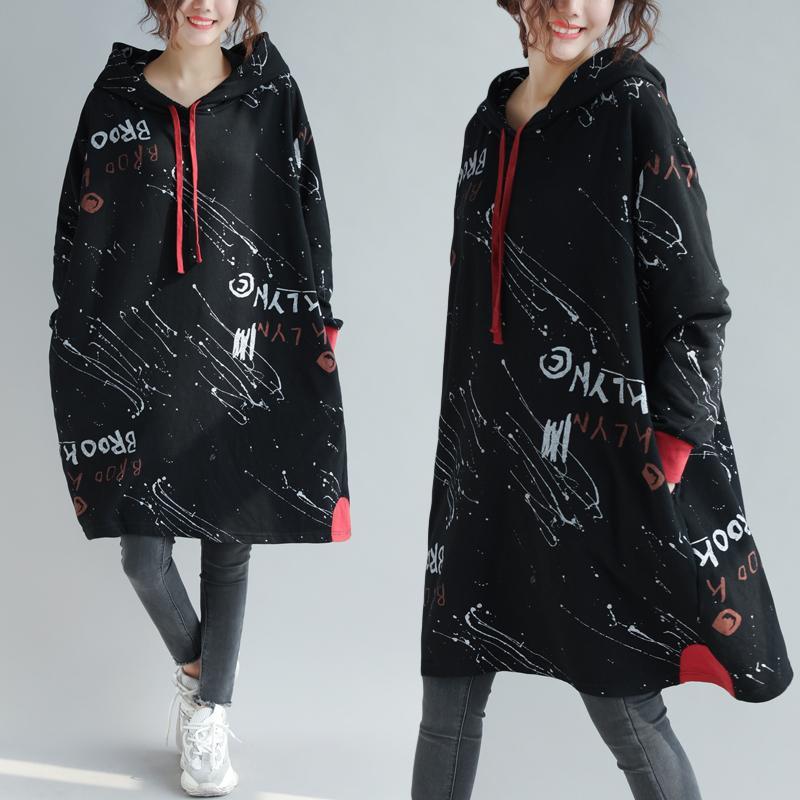 Printed Sweatshirt Pullover Hood