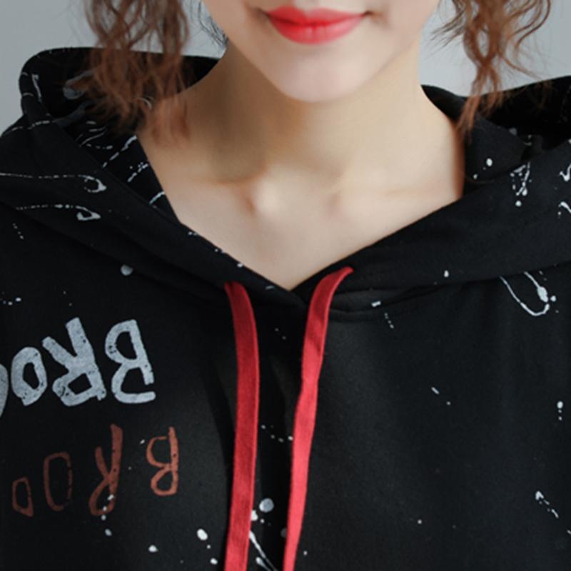Printed Sweatshirt Pullover Hood