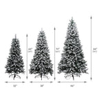 Abble Prelit Lighted Flocked White/Clear Spruce Artificial Christmas Tree 84", Green