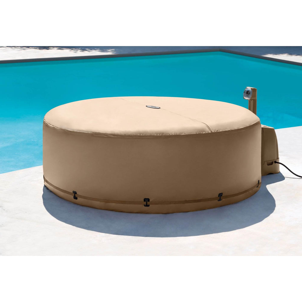 PureSpa Energy Efficient 6.5-Feet Outdoor Hot Tub Cover for 4-Person Round  Spas and Cushioned Soft Foam Headrest