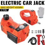 Car Jack Lift 5 Ton 12V DC Electric Hydraulic Floor Jack Tire Impact Wrench Kits