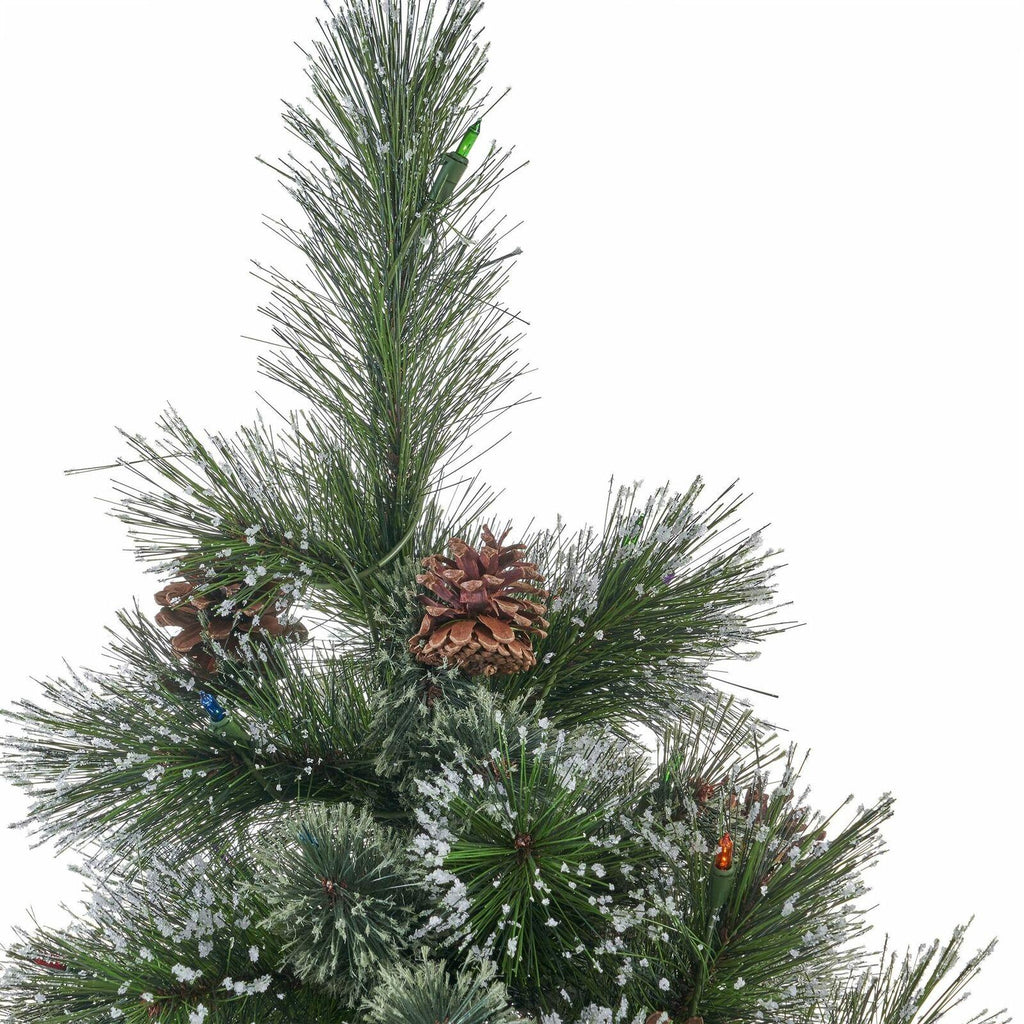 7-foot Cashmere Pine and Mixed Needles Hinged Artificial Christmas Tree with Sno