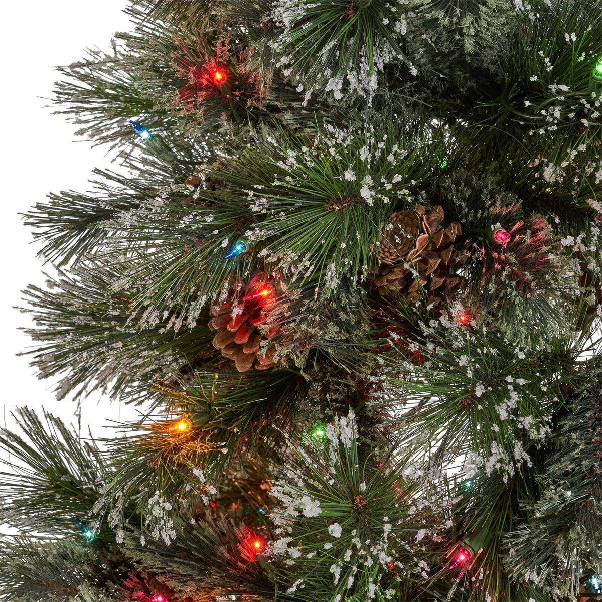 7-foot Cashmere Pine and Mixed Needles Hinged Artificial Christmas Tree with Sno