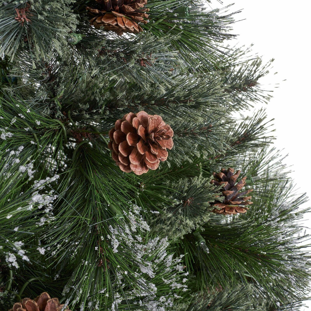 7-foot Cashmere Pine and Mixed Needles Hinged Artificial Christmas Tree with Sno