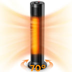 BREZEWELL Space Heater - 1500W Tower Fan &amp; Portable Heater with Timer and Remote FH500 Indoor Use 24''