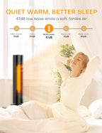 BREZEWELL Space Heater - 1500W Tower Fan &amp; Portable Heater with Timer and Remote FH500 Indoor Use 24''