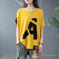 loose round neck letter t-shirt