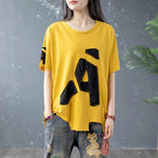 loose round neck letter t-shirt