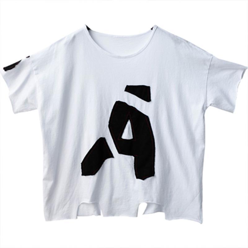 loose round neck letter t-shirt