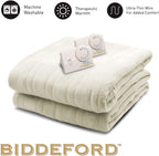 Comfort Knit Electric Heated Blanket with Analog Controller, King, Natural