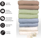 Comfort Knit Electric Heated Blanket with Analog Controller, King, Natural
