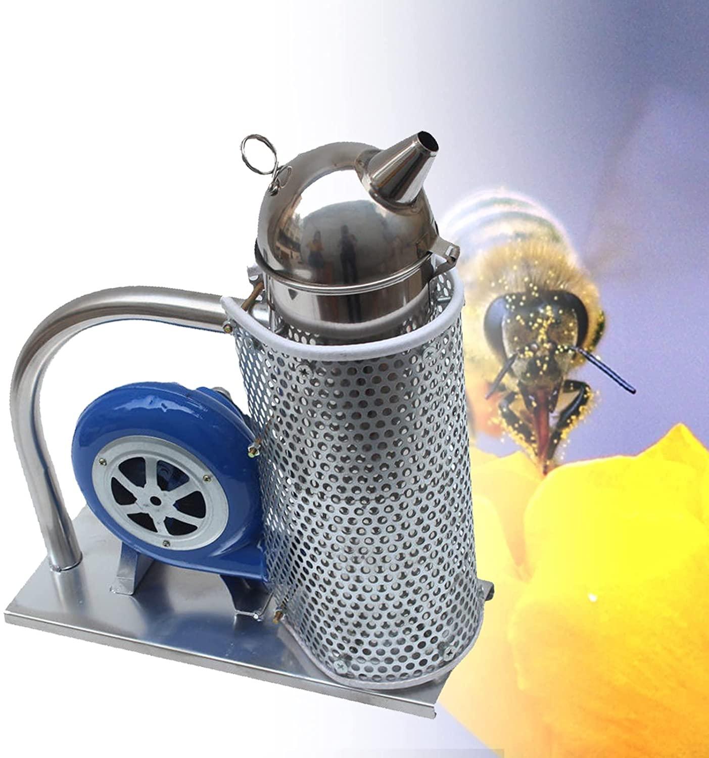 lacovoni beekeeping smoke machine, portable stainless steel blower fumigator, large capacity bee smoker, with scalding cover, for professional and beginner beekeepers
