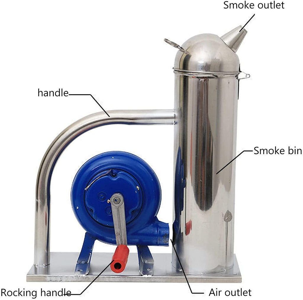 lacovoni stainless steel smoke machine, beekeeping equipments tools, beekeeping smoker -bee hive smoker, with heat shield protection board iron beekeeping equipment