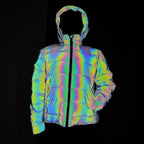 Men Reflecting Rainbow Winter Streetwear Windbreaker Jacket