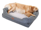 PLS Birdsong Fusion Orthopedic Dog Bed with Plush Bolster Sides, Firm Foam Dog Bed, Dog Beds for LarDogs with Removable Cover