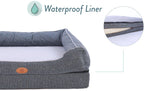 PLS Birdsong Fusion Orthopedic Dog Bed with Plush Bolster Sides, Firm Foam Dog Bed, Dog Beds for LarDogs with Removable Cover