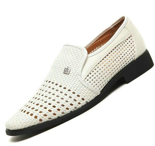 Summer Breathable Middle-Aged Cut-Outs Slip On Shoes