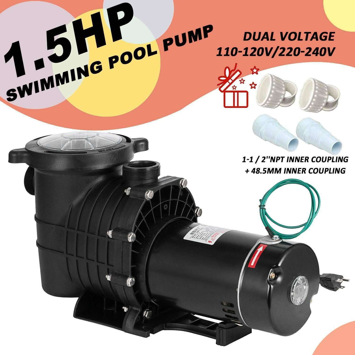 1.5/2.0hp swimming pool pump motor with strainer generic for outdoor replacement