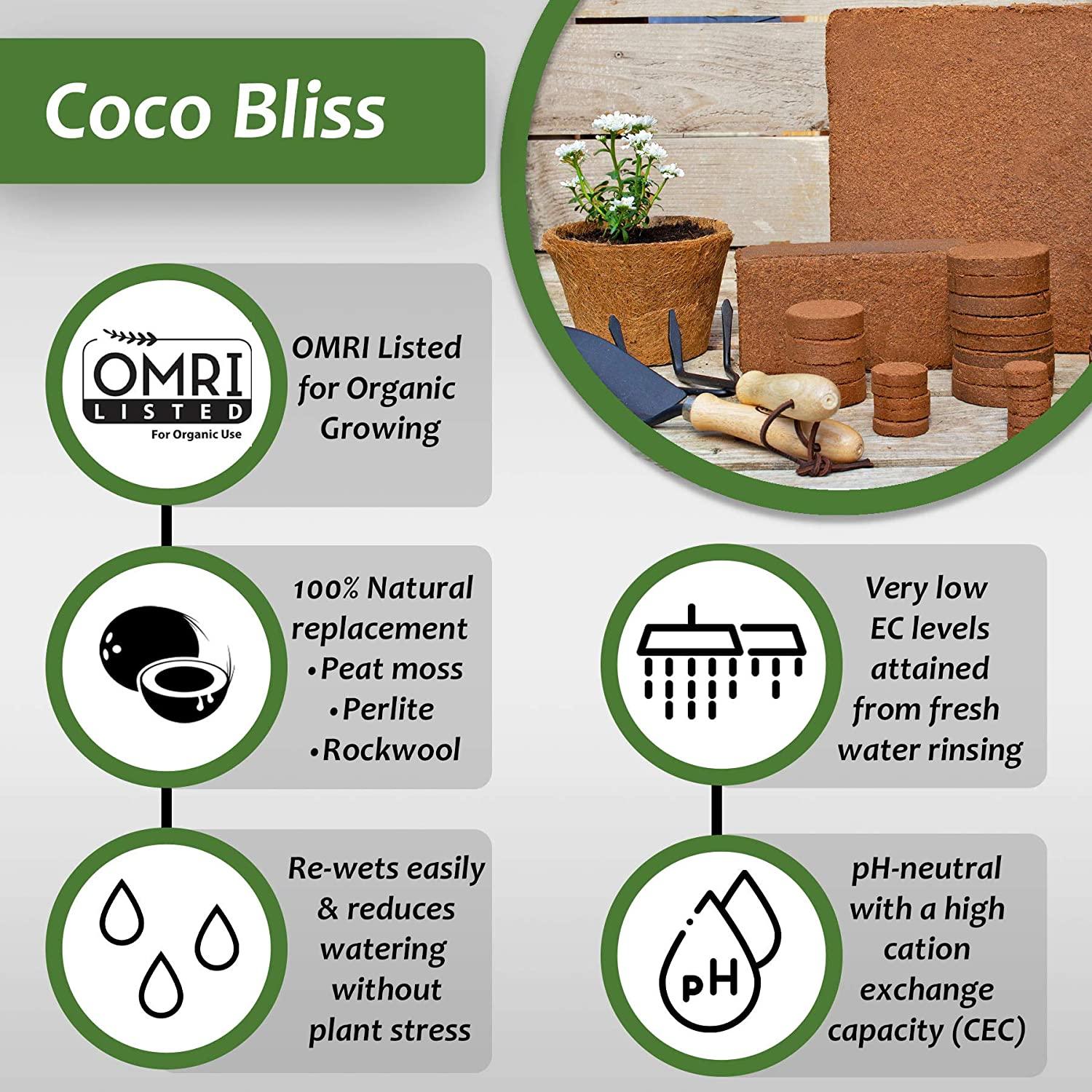 plantonix coco coir brick, omri listed for organic use (50 bricks)