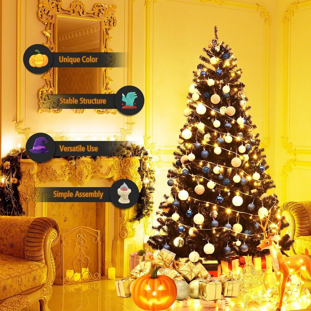7.5 ft. Unlit Artificial Halloween Christmas Tree with 1258 Tips