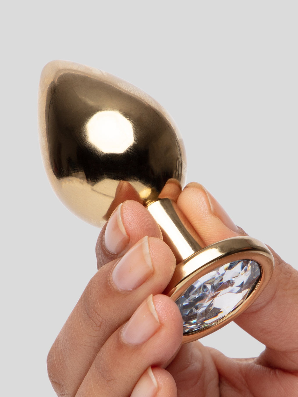 Lovehoney Jeweled Gold Metal Medium Butt Plug 3 Inch, Gold