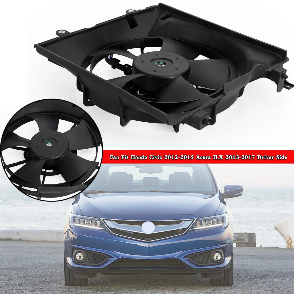 2013-2015 Honda Civic Natural Gas, Touring Radiator Cooling Fan Driver Side 19030R1AA01PFM TYC601350 HO3115158 19015R1AA01 19020RSAG01 19015-R1A-A01 Generic