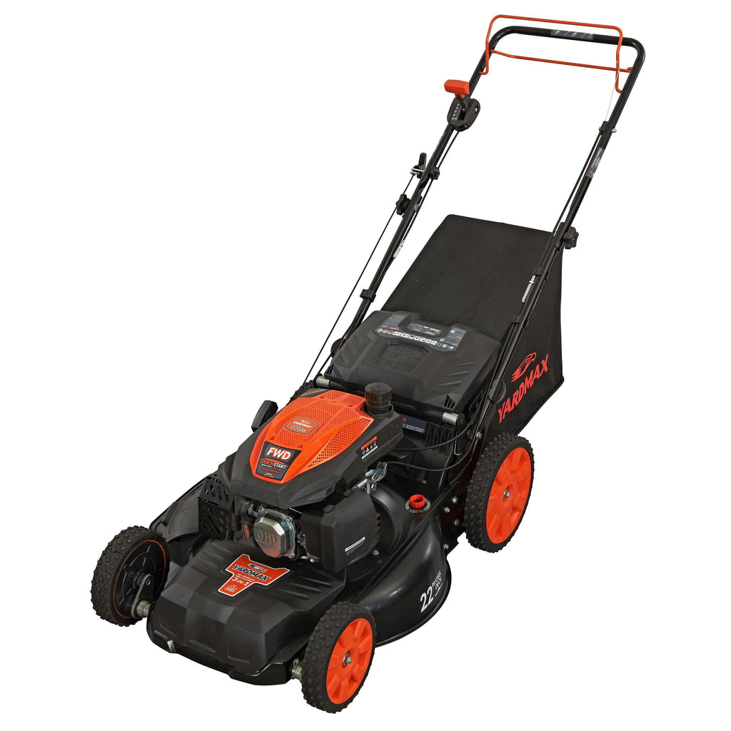22 in. 201cc Select PACE 6 Speed CVT High Wheel FWD 3-in-1 Gas Walk Behind Self Propelled Lawn Mower, Black (YG2860)