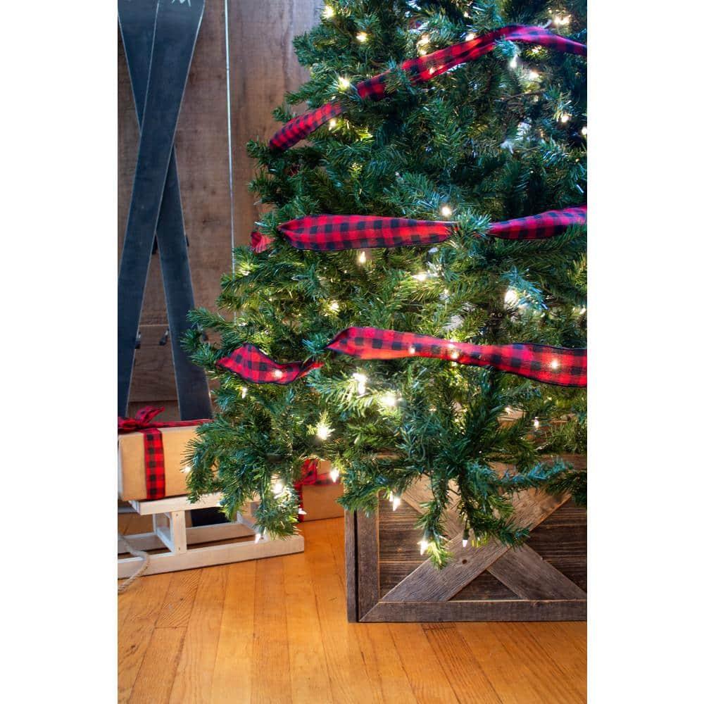 Farmhouse Deluxe 22.5 in. W x 14.5 in. H, 30 in. Dia, Weathered Gray Decorative Christmas Tree Box Collar