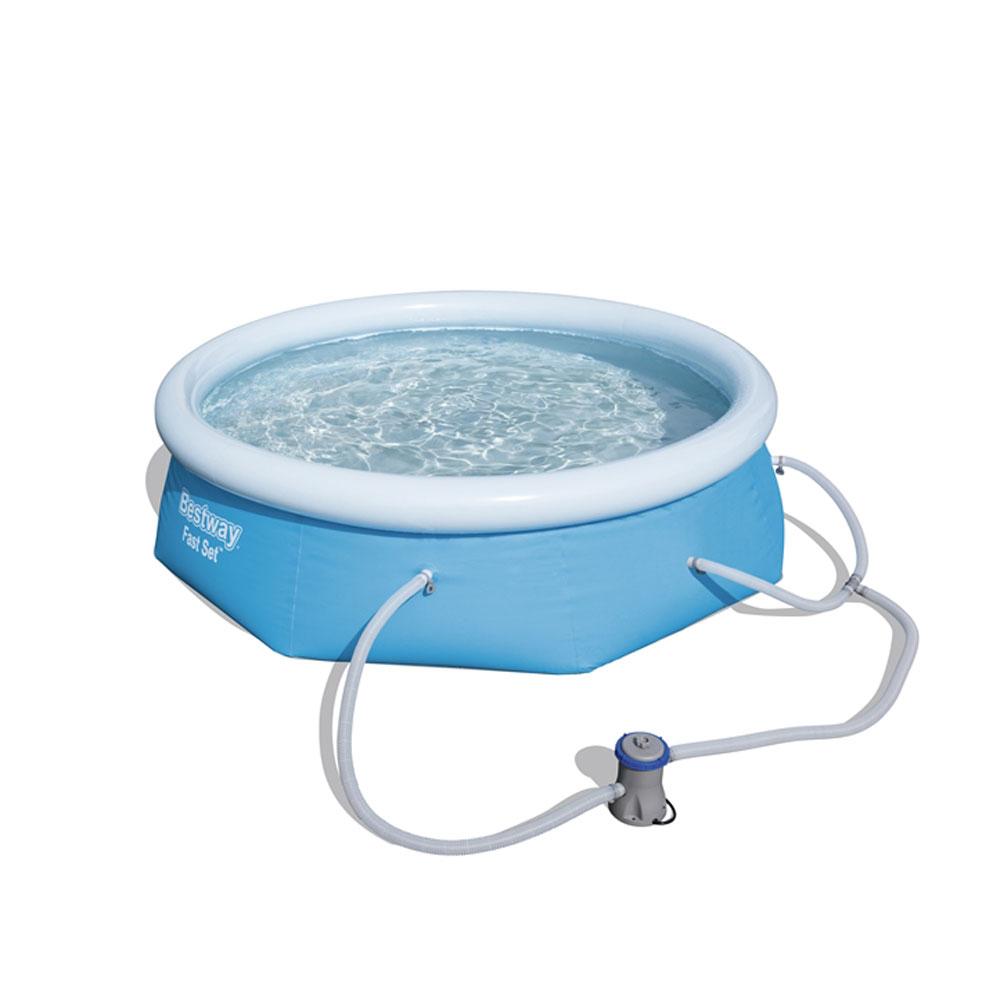 8" x 26" Inflatable Above Ground Swimming Pool with Filter Pump (2 Pack)