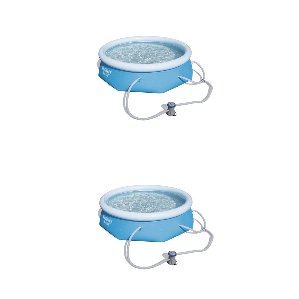 8" x 26" Inflatable Above Ground Swimming Pool with Filter Pump (2 Pack)