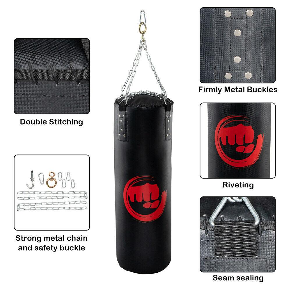 SOOSISI Punching Bag Filled Set Boxing Hanging Heavy Bag for Kickboxing Fitness Training Muay Thai MMA, Martial Arts, Home Gym 3 size