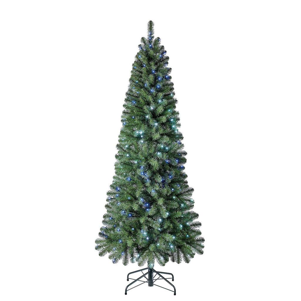 Evergreen Classics 7' Twinkly Pencil Pine Christmas Tree, 210 Color LED Lights
