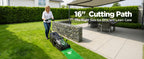 16" Electric Lawn Mower, 40V Cordless Lawn Mower with 2x5.0Ah Batteries &amp; Charger, Brushless Motor, 2-in-1 Mulching &amp; Bagging, 6-Position Height Adjustment, for Small to Medium Yards