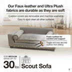 Enchanted Home Pet Grey Scout Pet Sofa